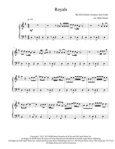 Royals (arr. Matt Arnett)