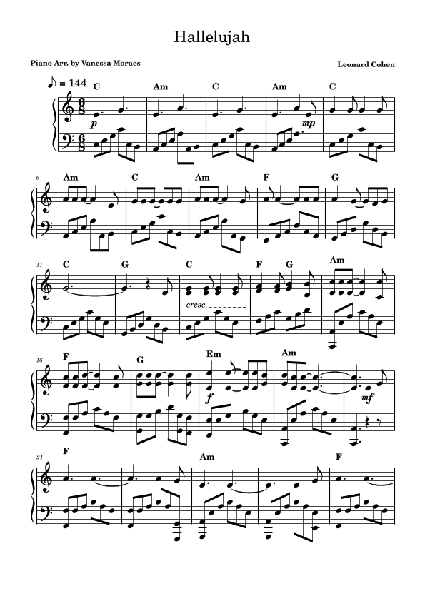 Hallelujah (arr. Vanessa Moraes)