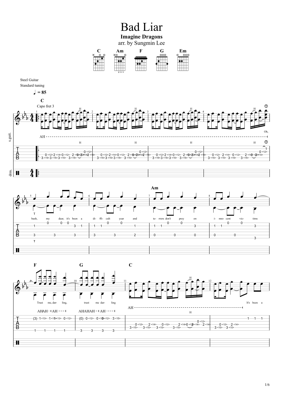 Bad Liar (arr. Sungmin Lee)