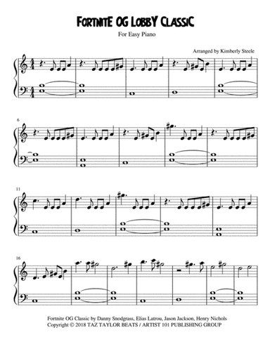 Fortnite Og Lobby Classic Music (arr. Kimberly Steele)