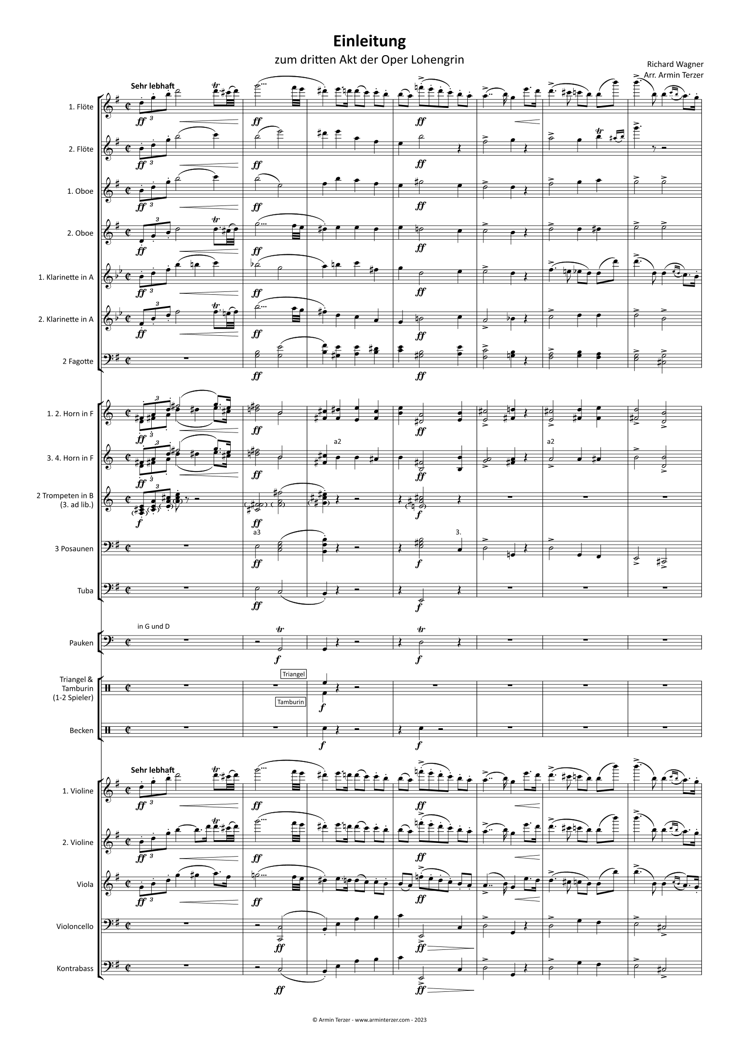 Lohengrin Prelude to Act 3 & Bridal Chorus - reduction to double winds (arr. Armin Terzer)