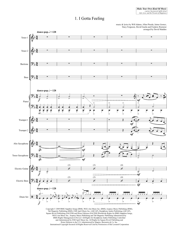 I Gotta Feeling (arr. David Maddux)