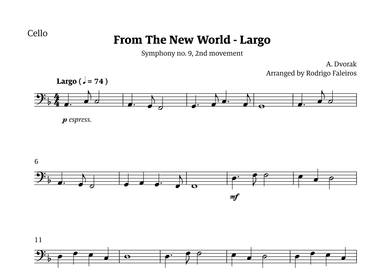 Largo (2nd movement of the Symphony no. 9 'From The New World') (arr. Rodrigo Faleiros)