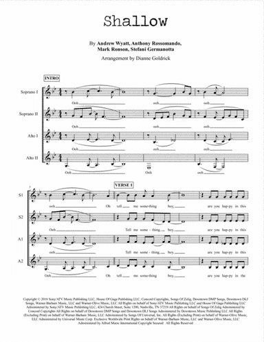Shallow (arr. Dianne Goldrick)