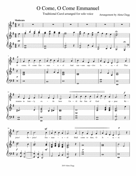 O Come, O Come, Emmanuel (arr. Aleta Clegg)