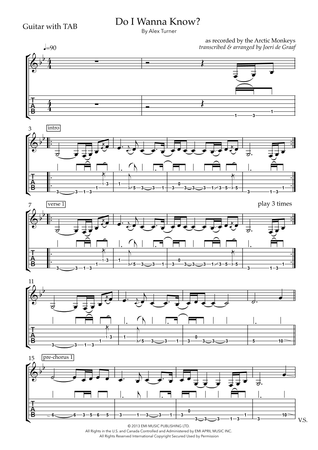 Do I Wanna Know? (arr. Joeri de Graaf)