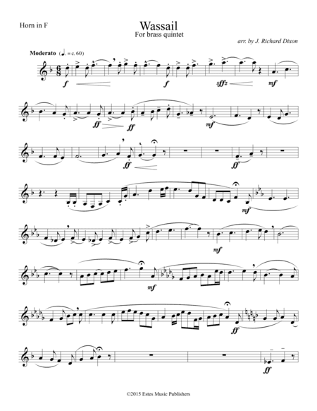 Wassail (Horn part) (arr. J. Richard Dixon)