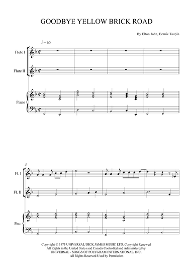 Goodbye Yellow Brick Road (arr. Alex Nunes Rodrigues)