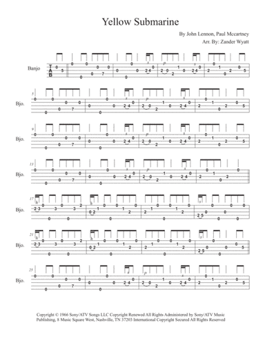 Yellow Submarine (arr. Zander Wyatt)