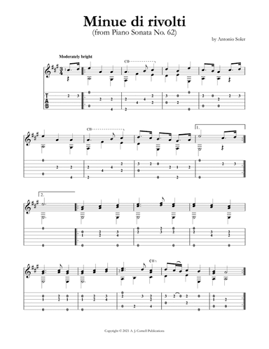 Minue di rivolti (from Piano Sonata No. 62) (arr. Mark Phillips)