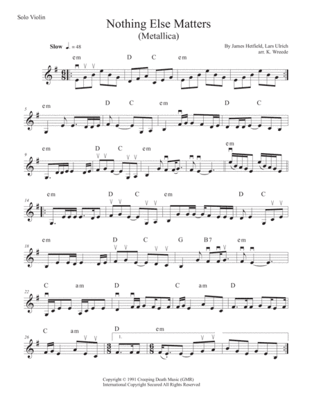 Nothing Else Matters (arr. K. Wreede)