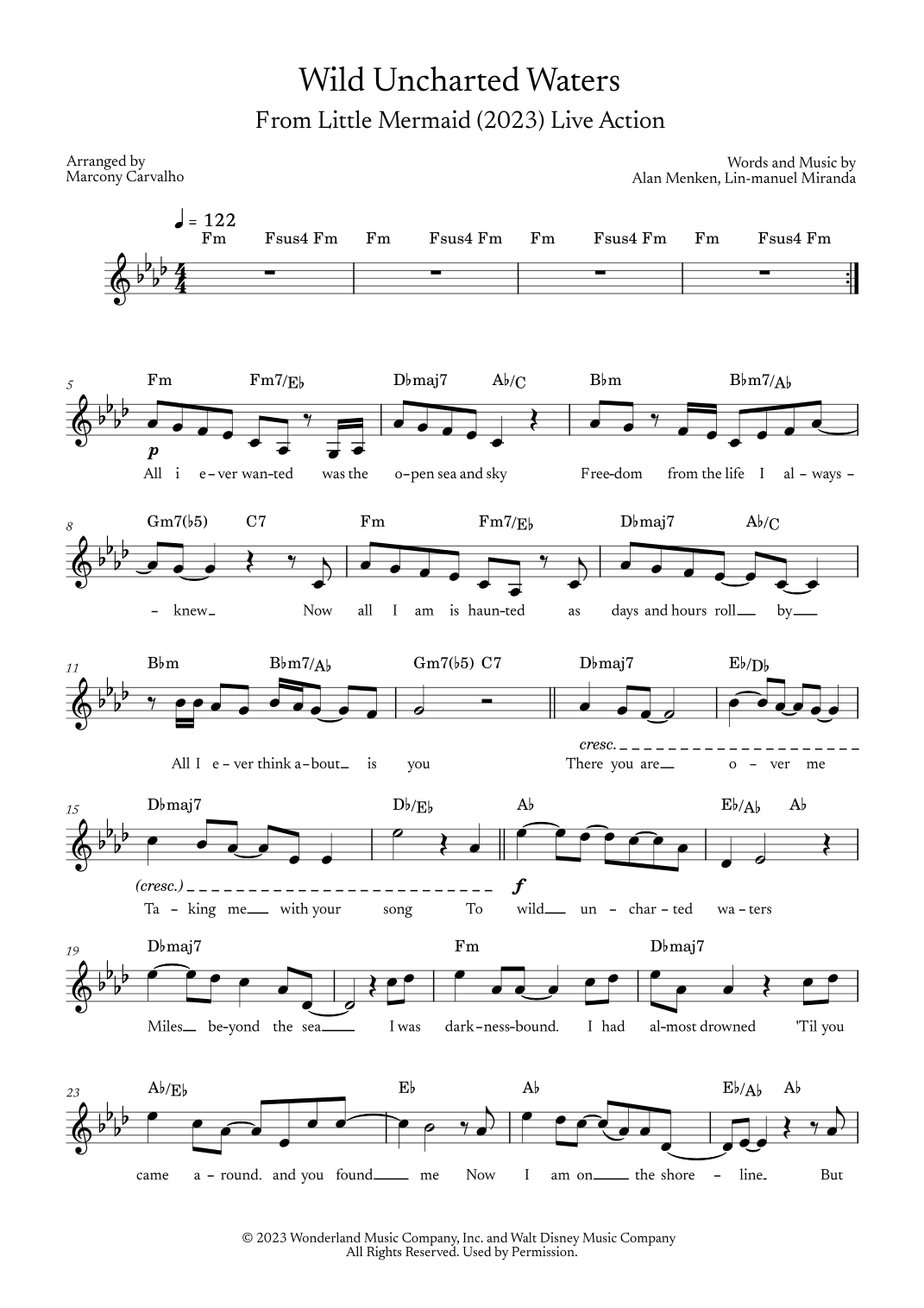 Wild Uncharted Waters (arr. Marcony Carvalho)