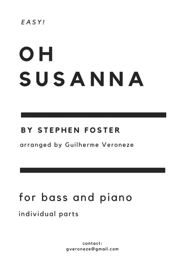 Oh Susanna (Bass + piano) (arr. Guilherme Veroneze)