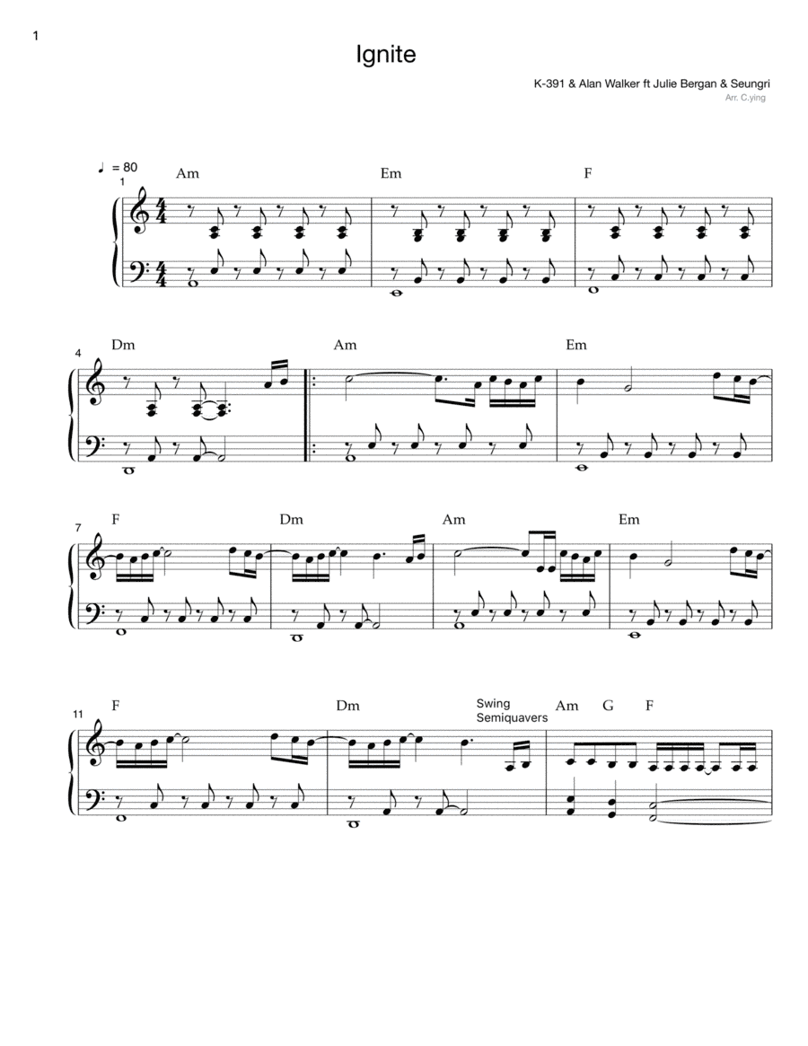 Ignite (instrumental) (arr. C.ying)