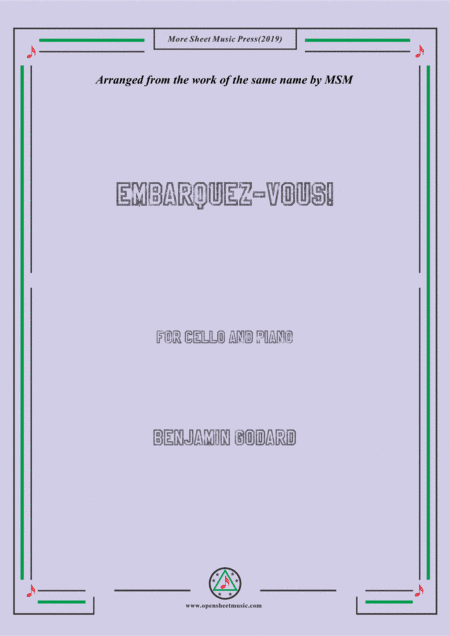 Godard-Embarquez-Vous,for Cello and Piano (arr. MSM)