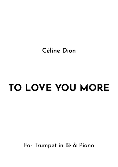 To Love You More (arr. Jireh J.)