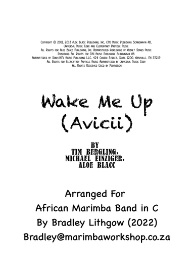Wake Me Up - Score Only (arr. Bradley Lithgow)
