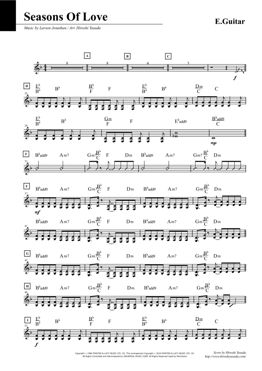 Seasons Of Love (arr. Hiroshi Yasuda)