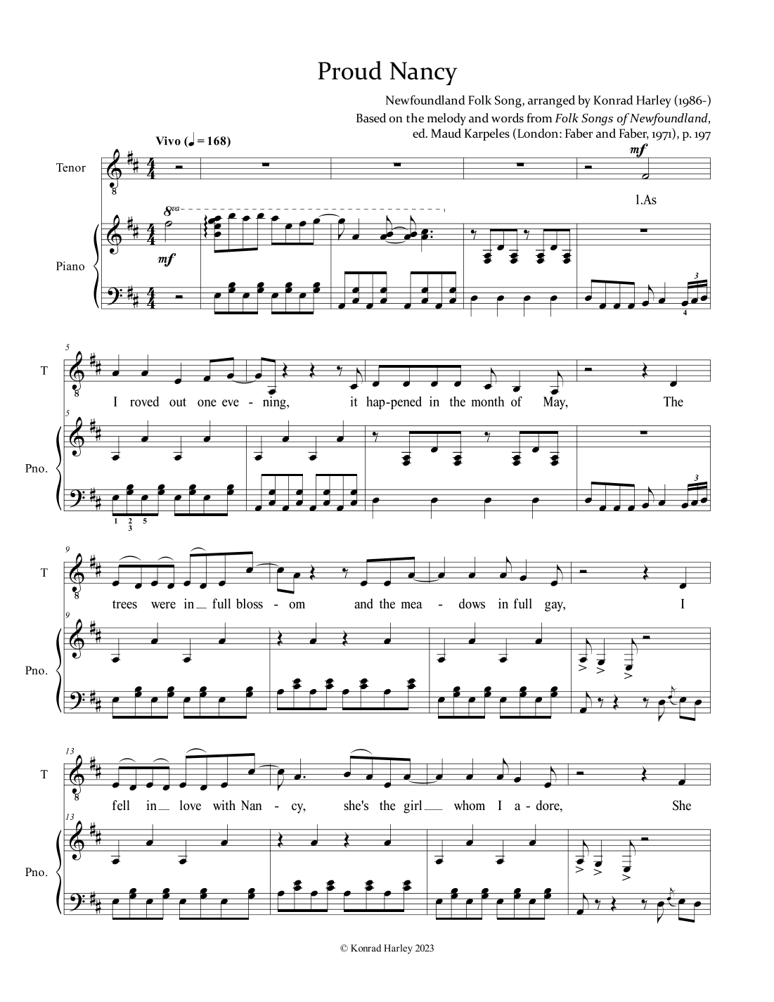 Proud Nancy (arr. Konrad Harley)