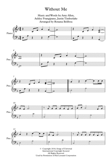 Without Me (arr. Roxana Belibou)