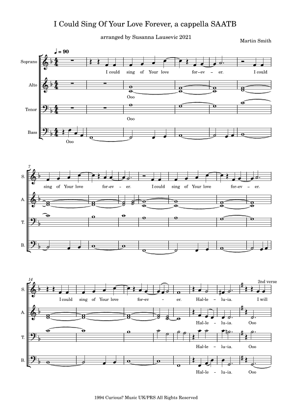 I Could Sing Of Your Love Forever (arr. Susanna Lausevic)
