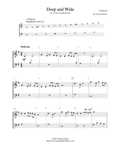 Deep and Wide - for 3-octave handbell choir (arr. Samuel Stokes)