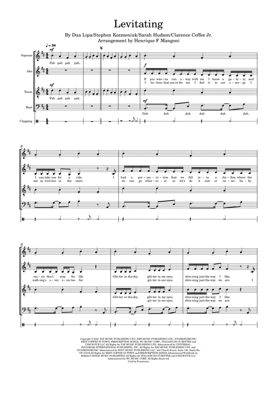 Levitating (arr. Henrique F Mangoni)