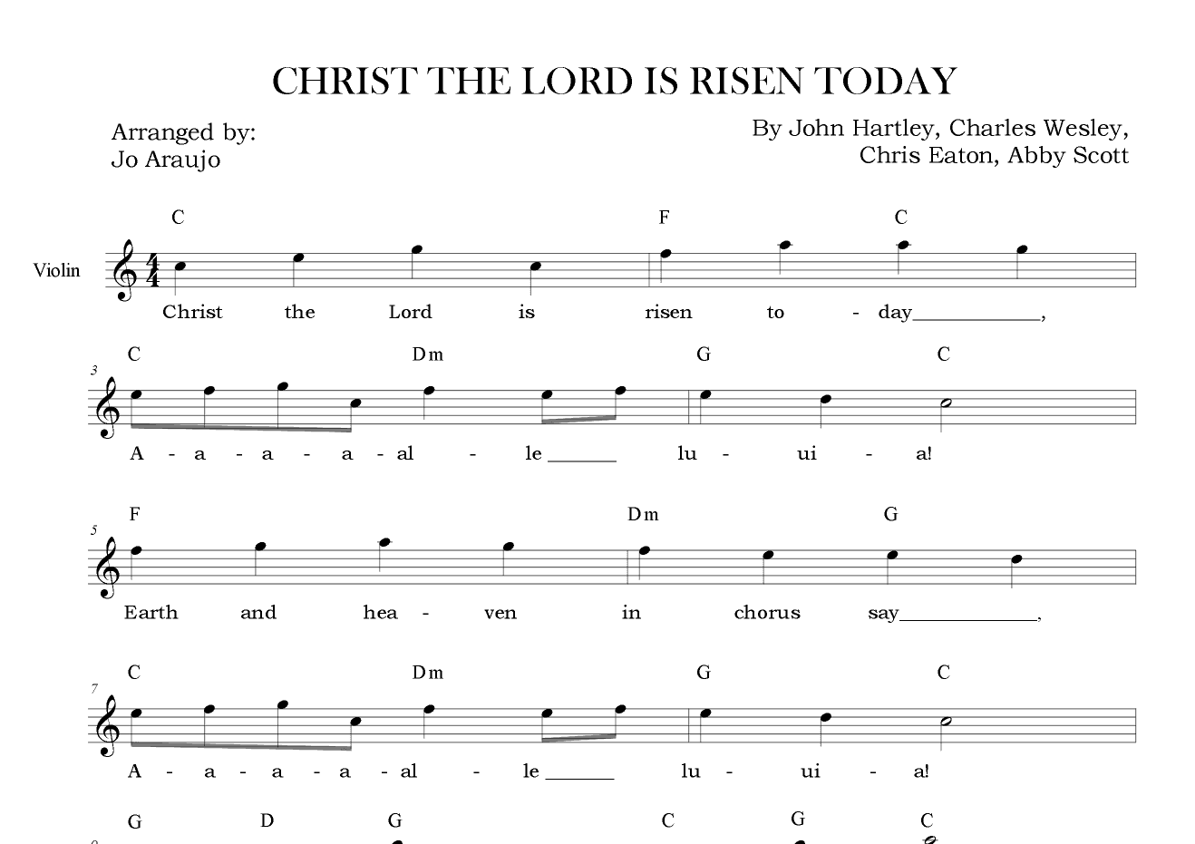 CHRIST THE LORD IS RISEN TODAY (arr. Jo Araujo)