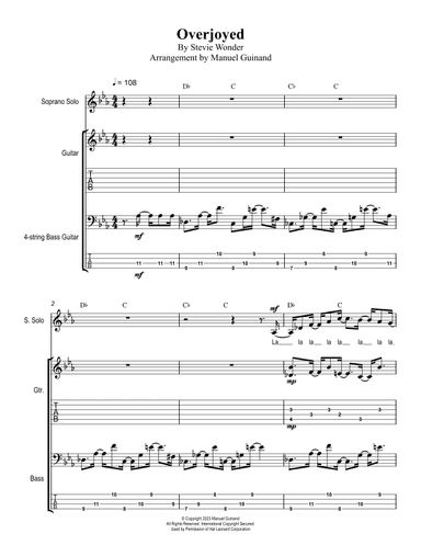 Overjoyed (arr. Manuel Guinand)