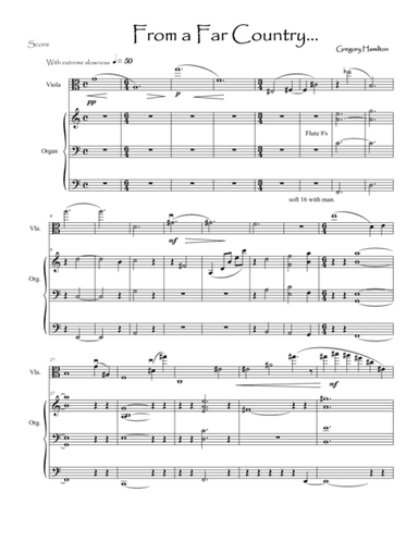 From a Far Country  for Viola and Organ