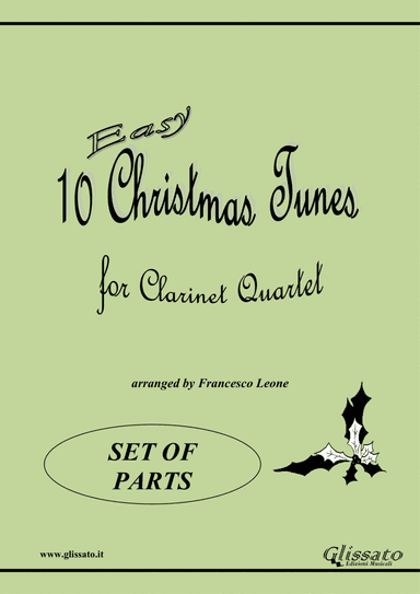 10 Easy Christmas Tunes - Clarinet Quartet (set of parts) (arr. Francesco Leone)