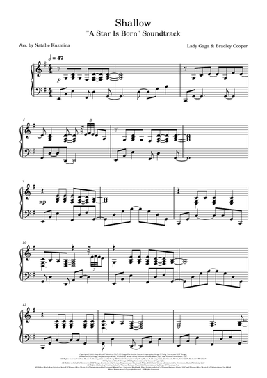 Shallow (arr. Natalie Kuzmina aka nattaliepiano)