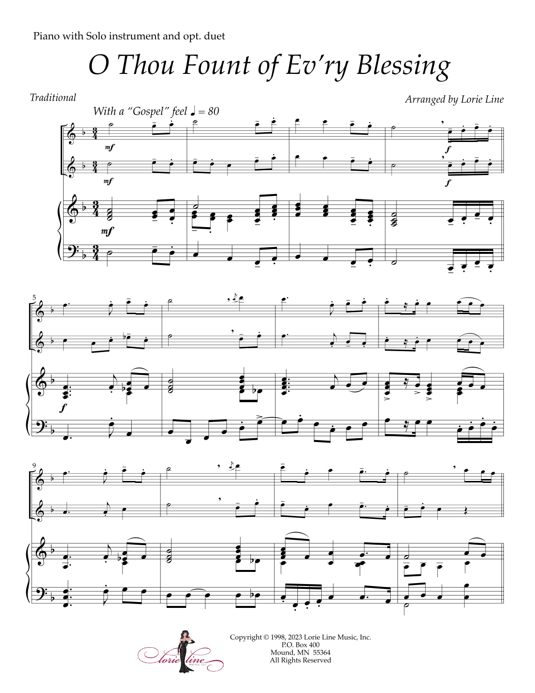 O Thou Fount Of Every Blessing (arr. Lorie Line)