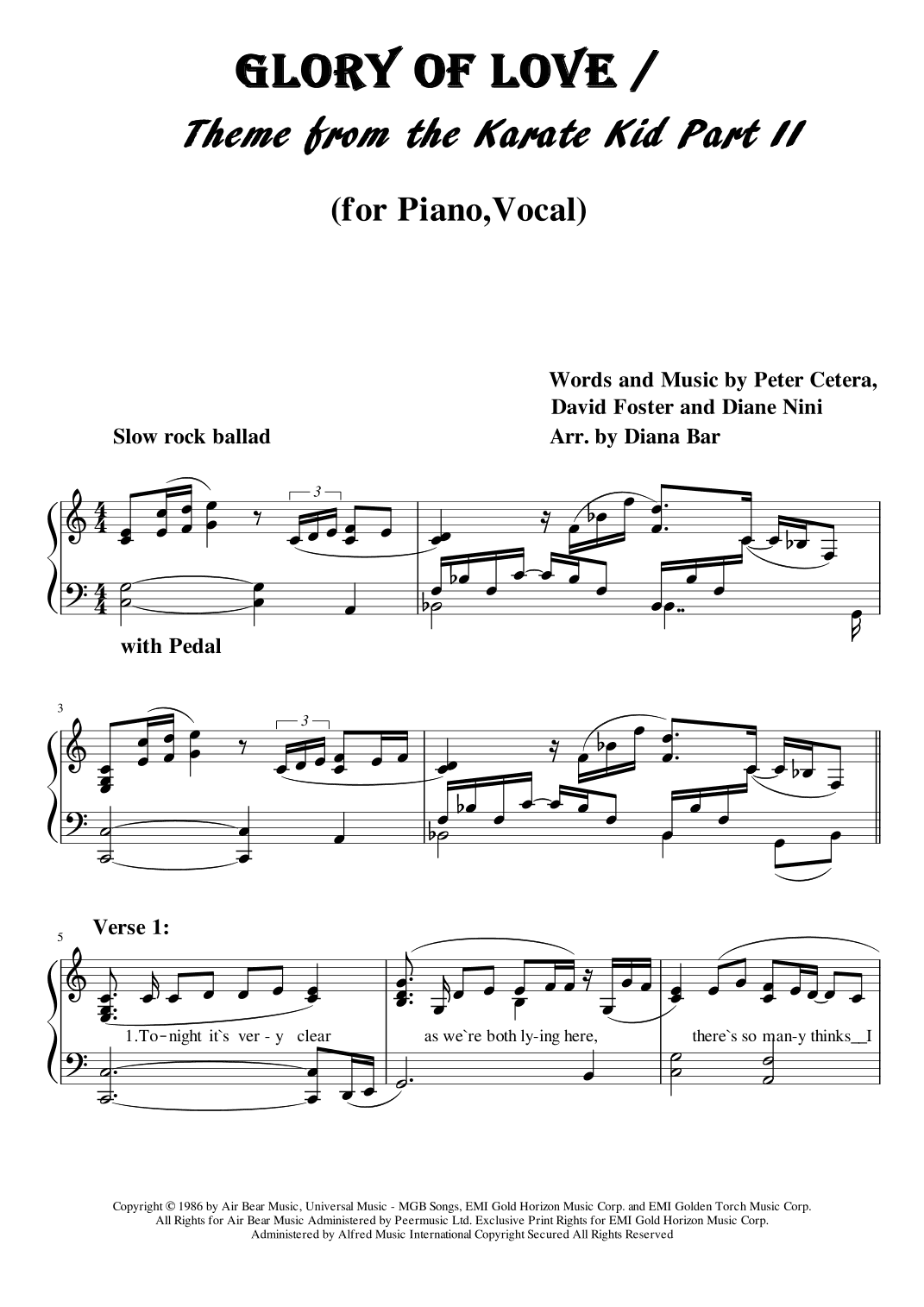 Glory Of Love (arr. Diana Bar)