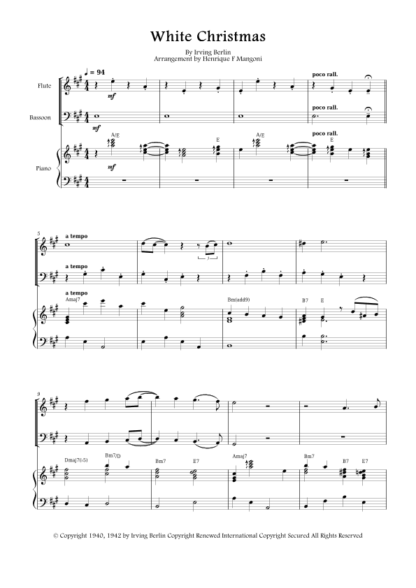 White Christmas (arr. Henrique F Mangoni)