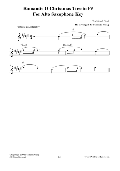 O Christmas Tree - Alto Saxophone + Concert Key (arr. Miranda Wong)