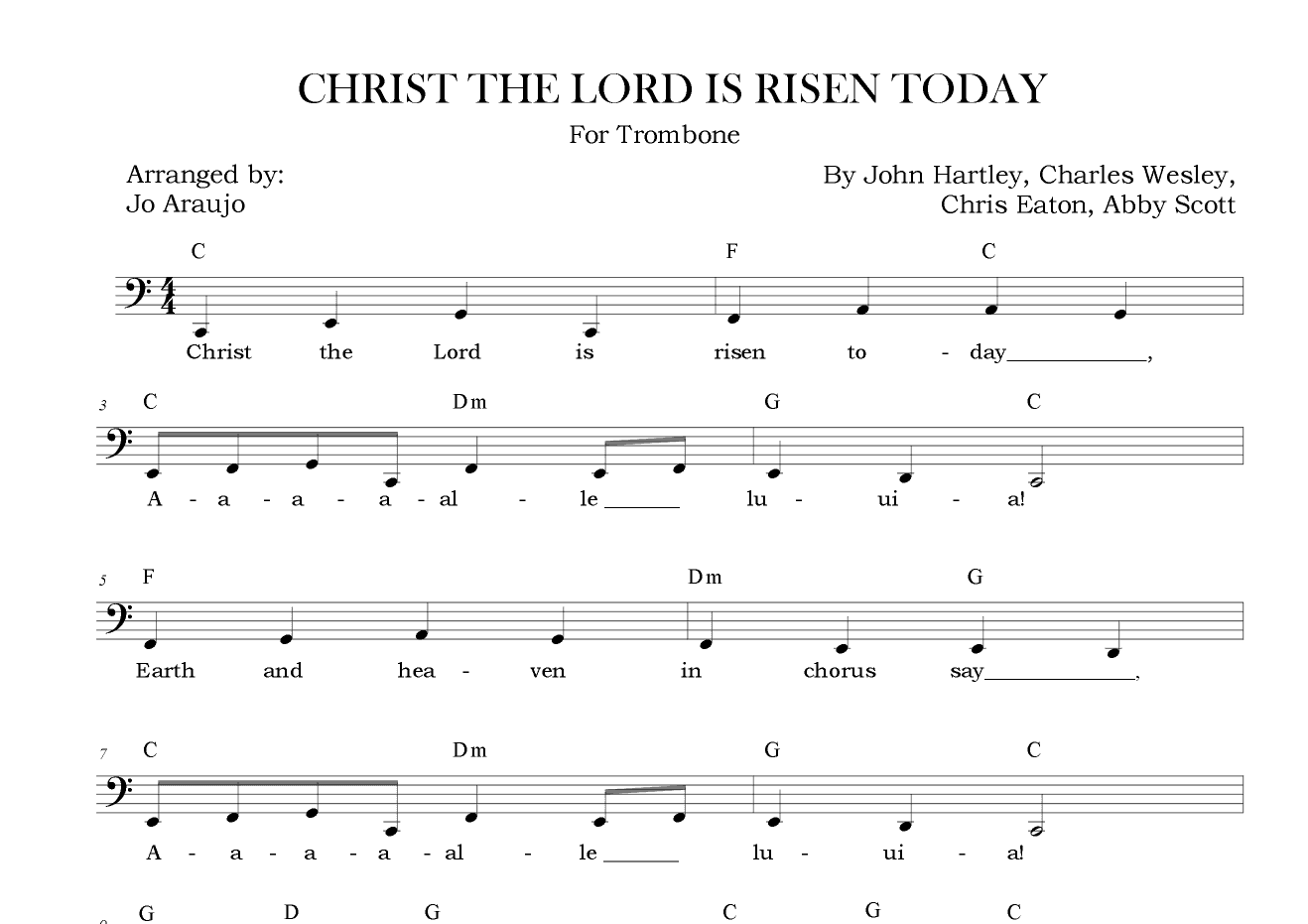 CHRIST THE LORD IS RISEN TODAY (arr. Jo Araujo)