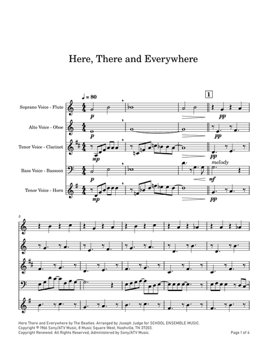 Here, There And Everywhere (arr. Joseph Judge)