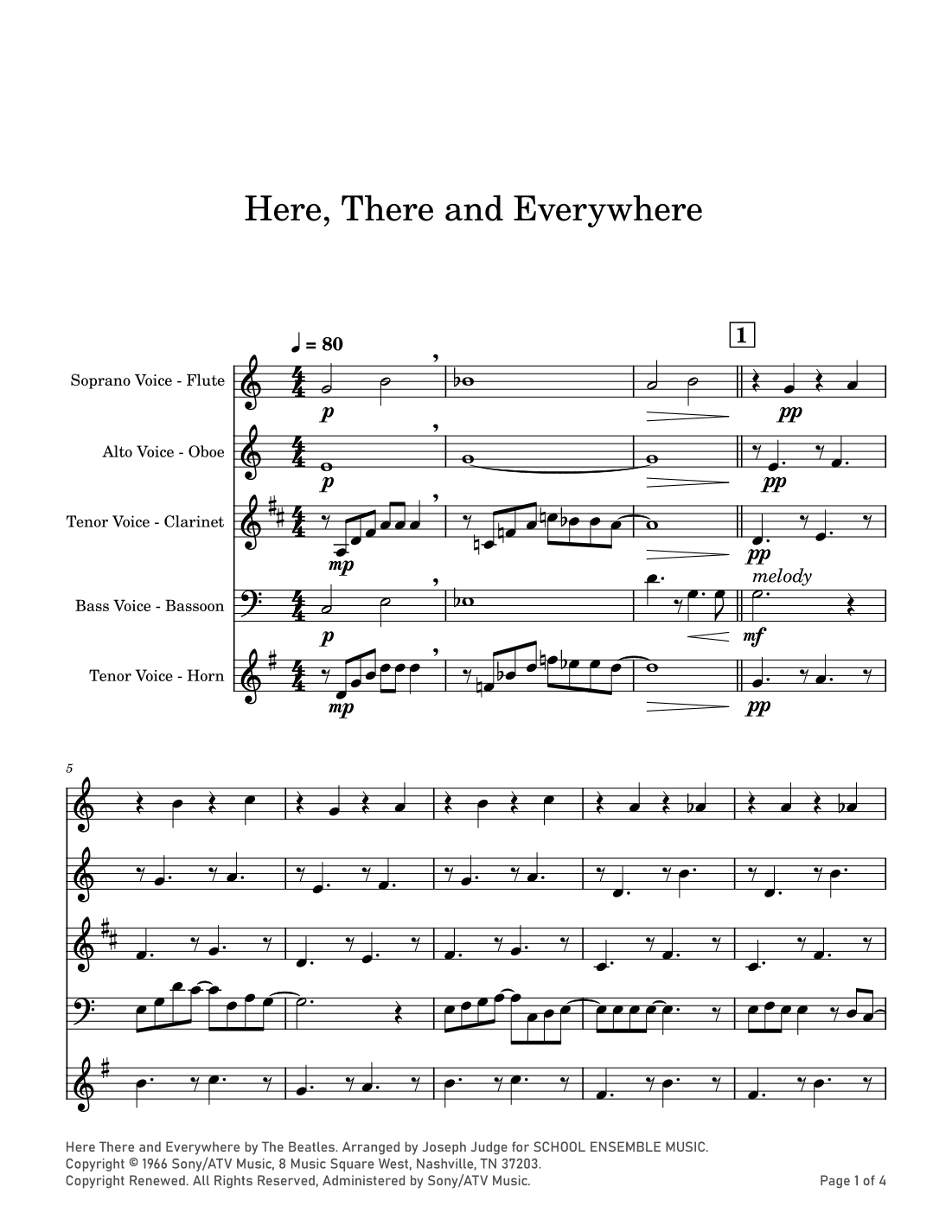 Here, There And Everywhere (arr. Joseph Judge)