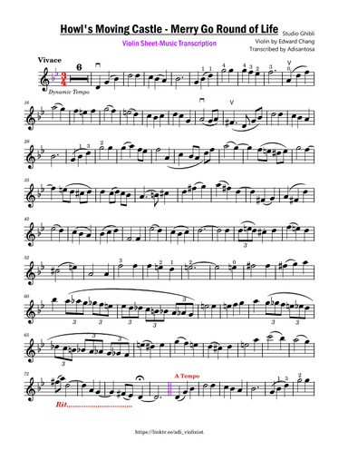 Merry-go-round Of Life (arr. Adisantosa)