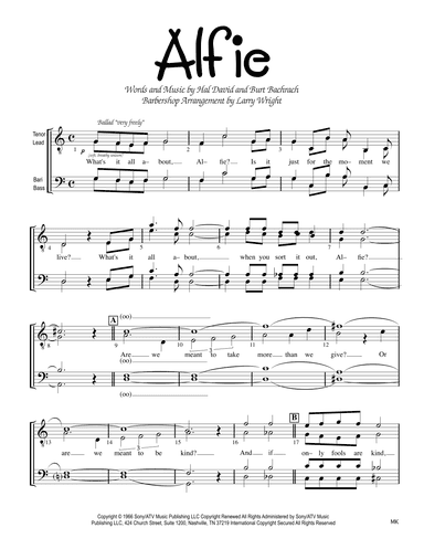 Alfie (arr. Larry Wright)