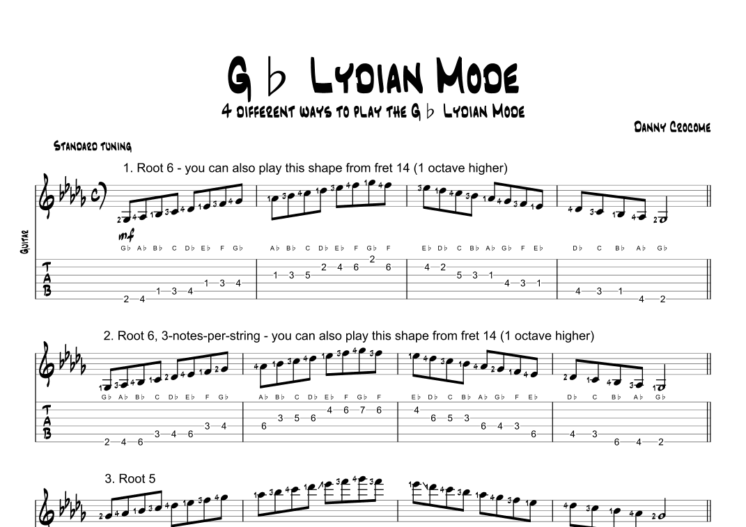 Gb Lydian Mode (4 Ways to Play)