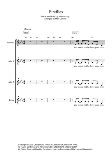Fireflies (arr. Matt Lammin)