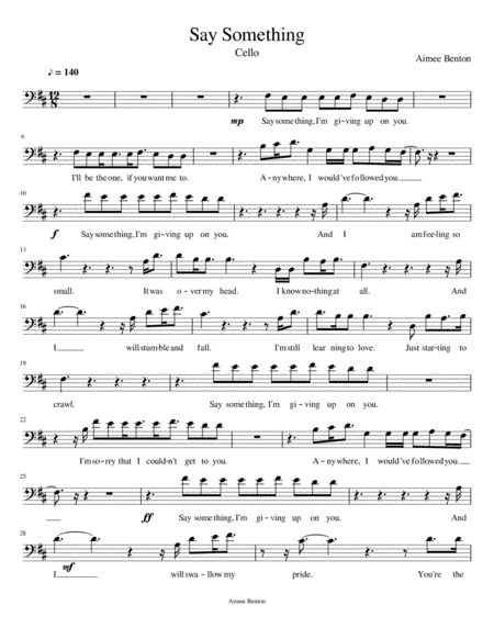 Say Something (arr. Aimee Benton)