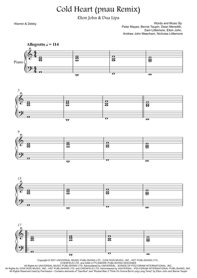 Cold Heart (pnau Remix) (arr. Warren & Debby)