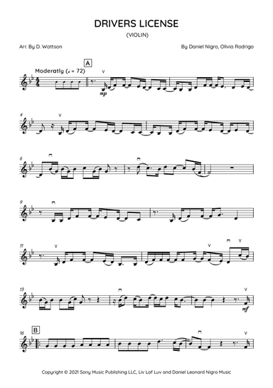 Drivers License (arr. Douglas Wattson)