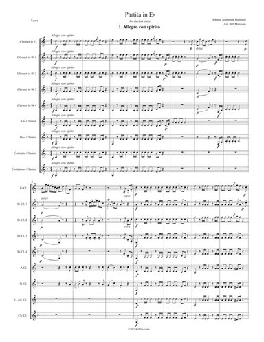 Partita in Eb for clarinet choir (arr. Bill Malcolm)