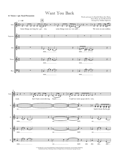Want You Back (arr. Tehillah Alphonso)