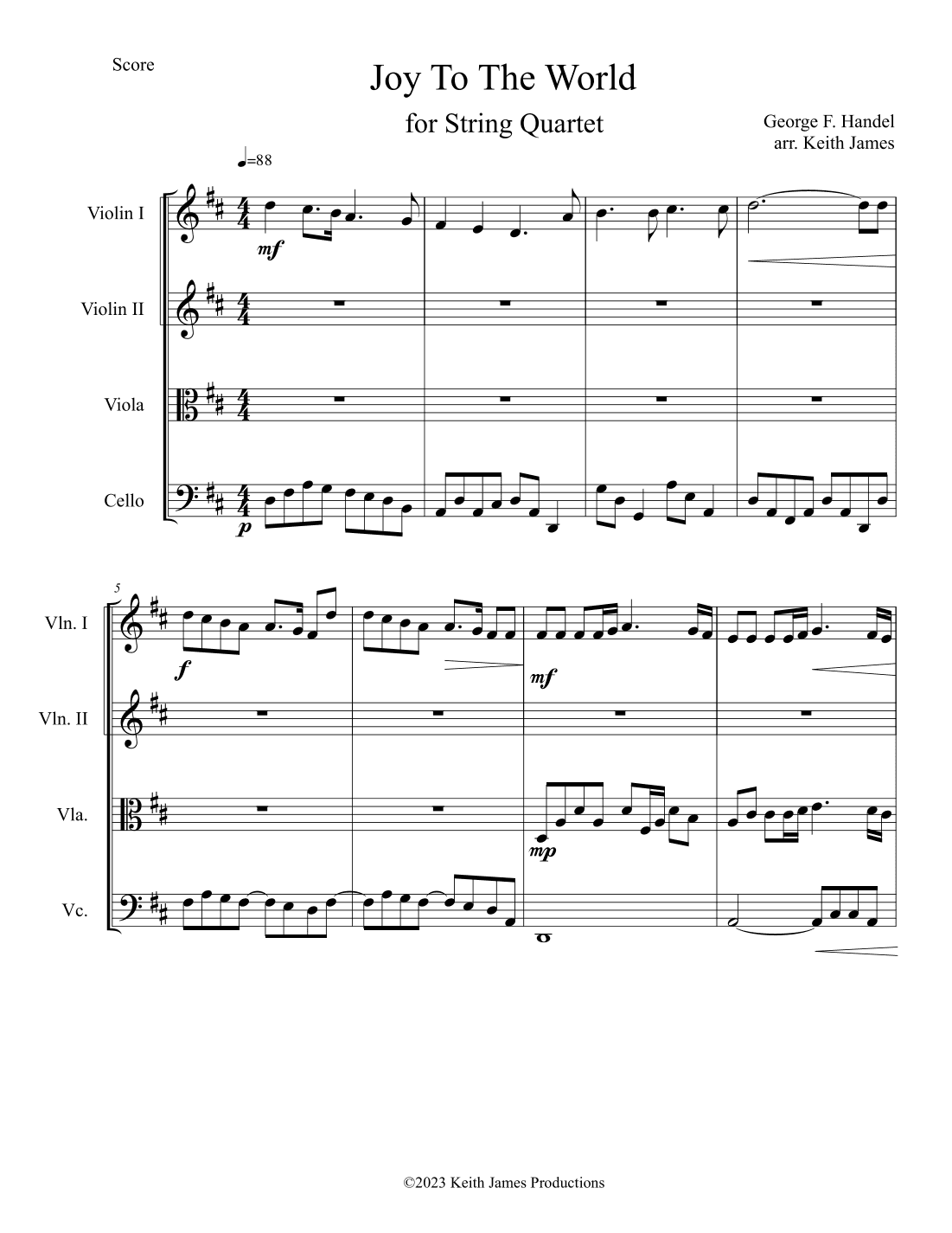 Joy To The World (With Parts) (arr. Keith James)