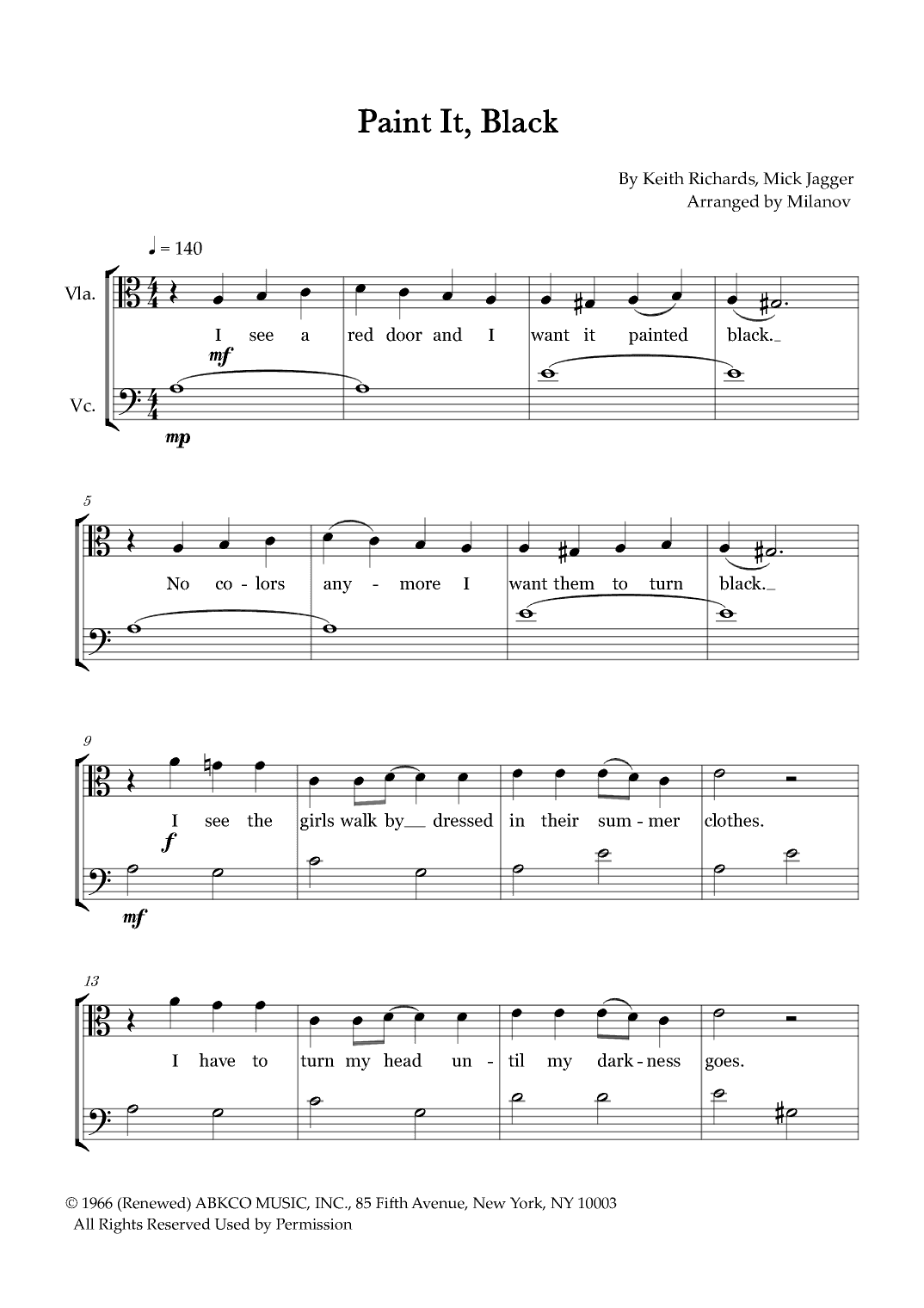 Paint It, Black (arr. Milanov)